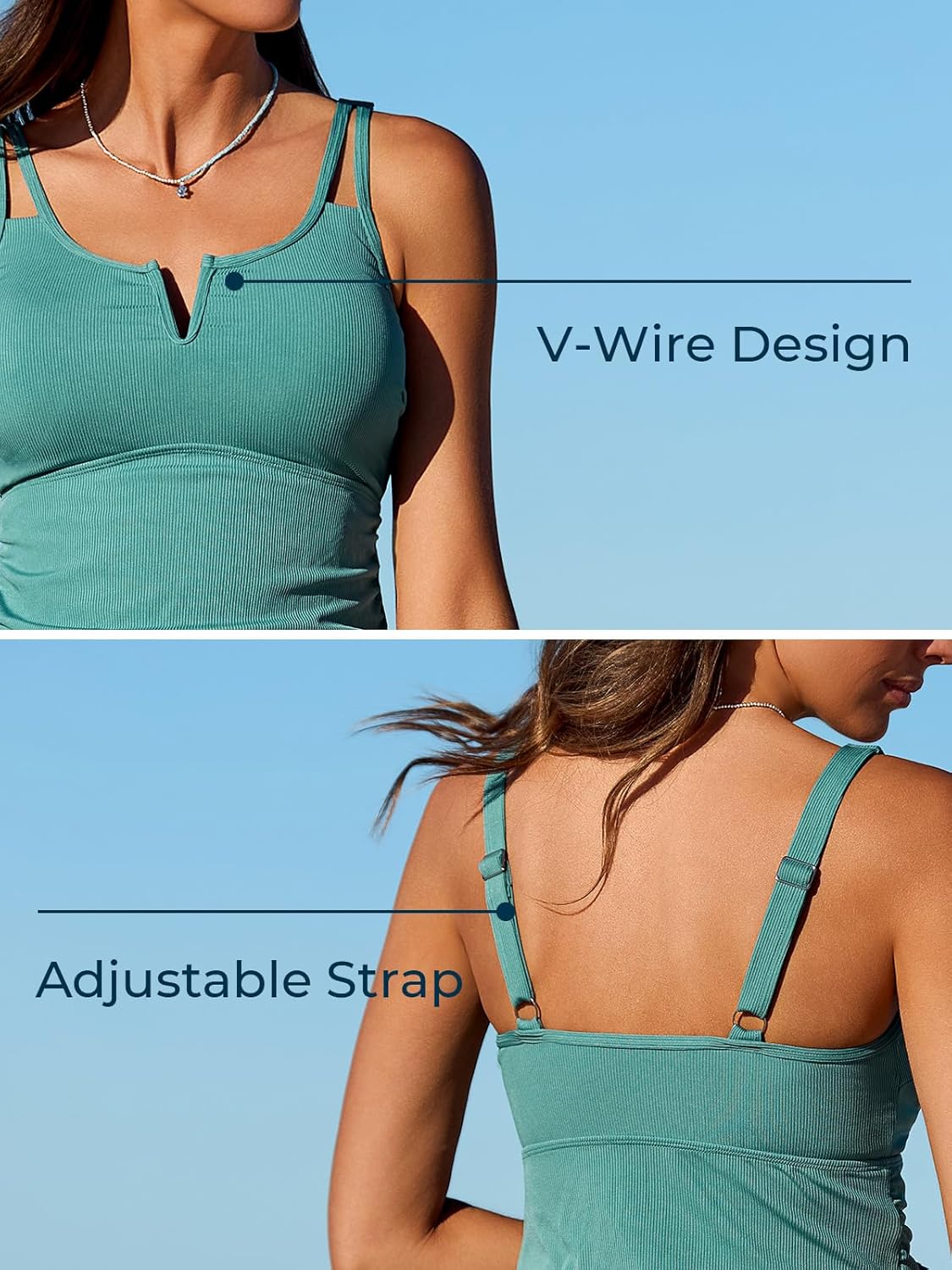 Summer Mae Tankini Swimsuits for Women - Modest V-Wire Two Piece with Tummy Control, 2026 Collection