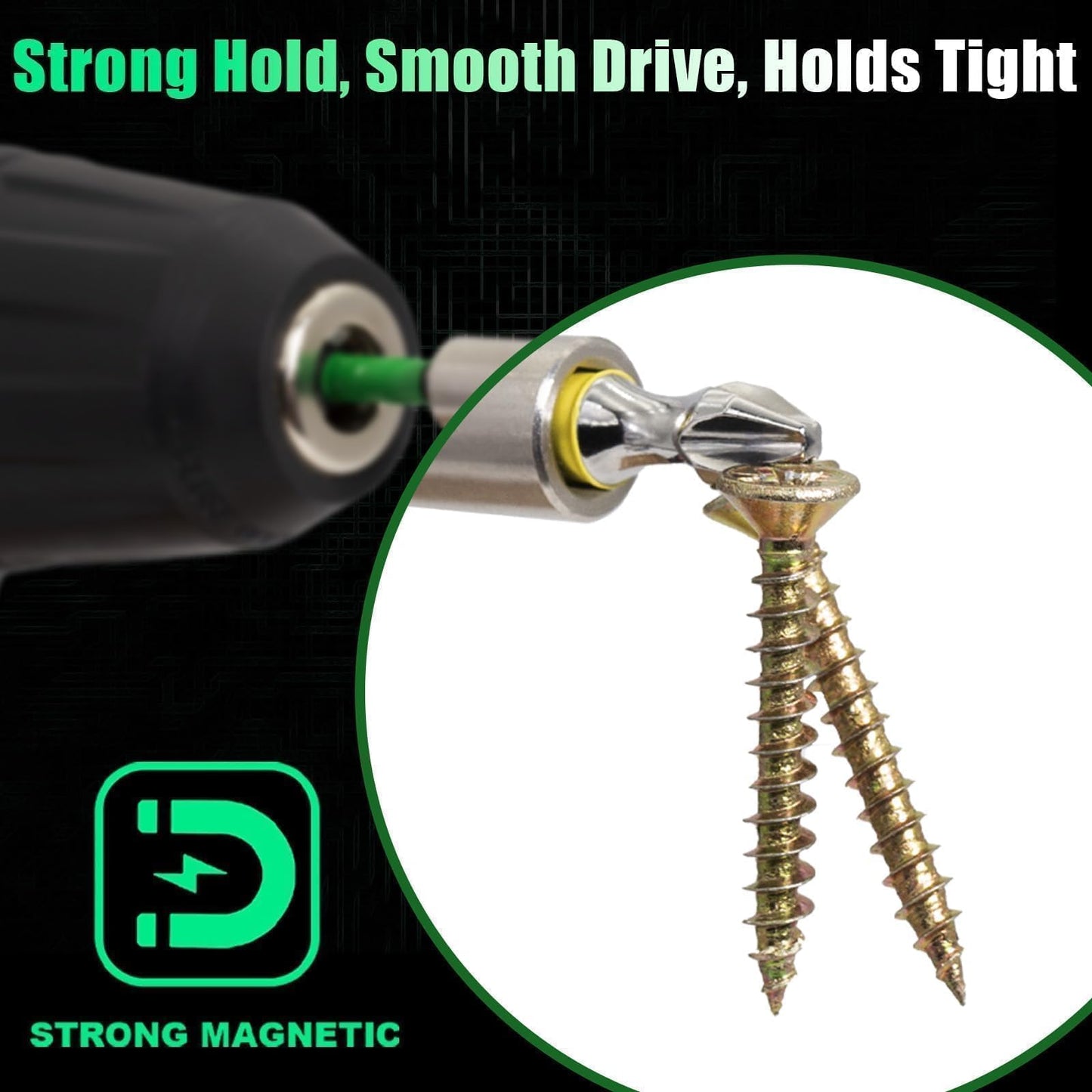 Hitscrews Magnetic Screwdriver Bits PH2, 2-Inch Impact Driver Bits #2, S2 Steel Chrome Finish Phillips Bits For Impact Driver, Home Improvement & DIY - 10 Pack