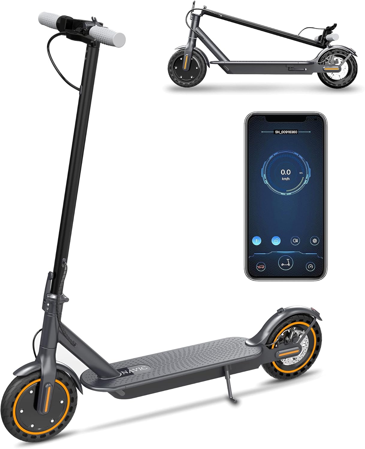 NAVIC Electric Scooter for Adults - Top Speed 22 MPH | 28-Mile Range | Dual Suspension & APP Control