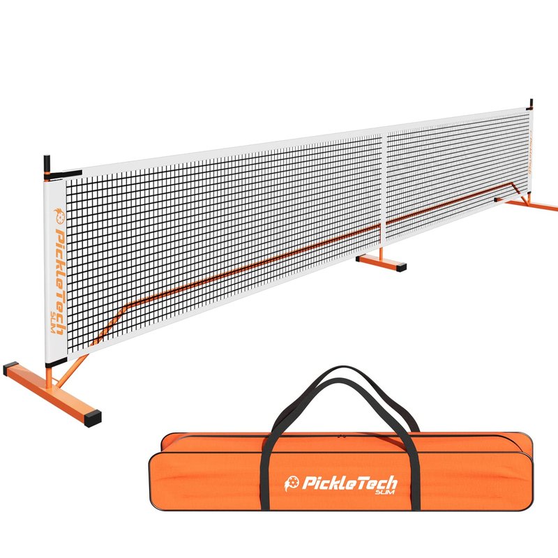PICKLETECH 4.0 Slim Version Pickleball Net Portable Outdoor, 22 FT Pickleball Net-USAPA Regulation Size-Pickle Ball Net System with Carrying Bag for Driveway
