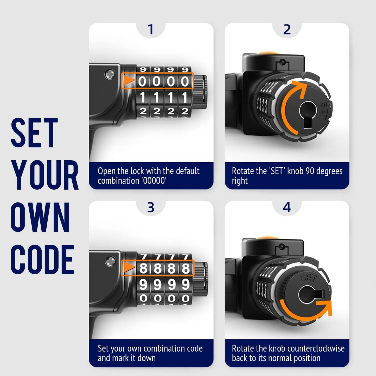 SEWAY Scooter Lock Cable for Xiaomi Mijia M365 ES Series, Bicycle Combination Locks Coiled Chain Lock Basic Self Coiling Core Steel Wire 4 ft. Long 1/3 inch Fit for M365/ES1/ES2/ES3/ES4