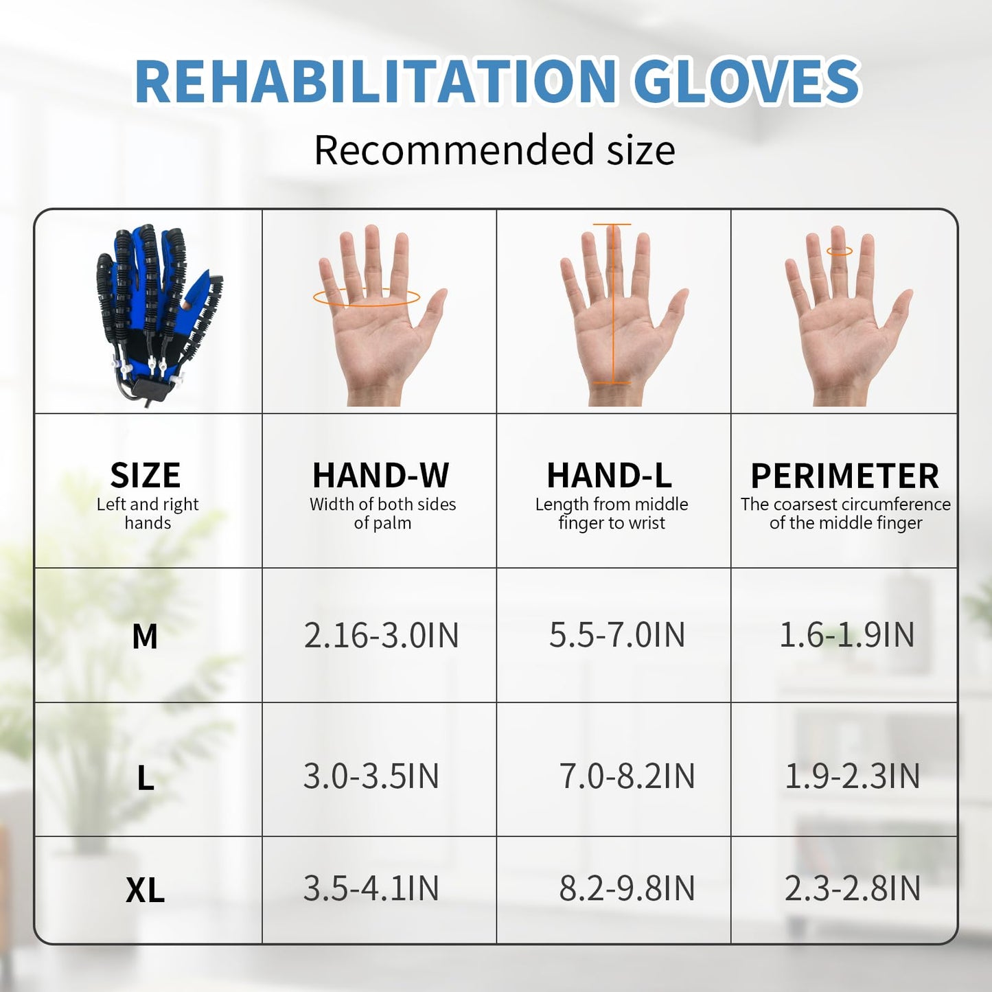 Hand Rehabilitation Equipment, Therapy Gloves for Stroke Hand Recovery Device, Robotic Rehab Glove for Finger Training, Adjustable Strength Hands Exerciser