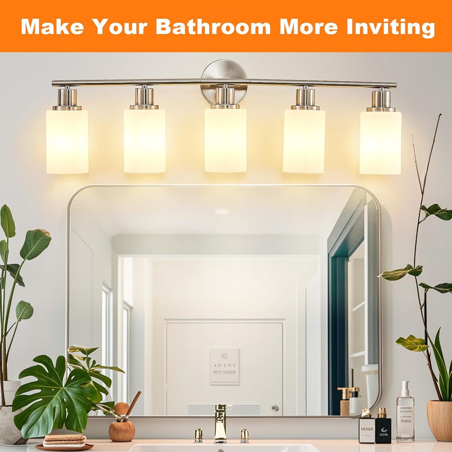 Modern Black 3-Light Bathroom Vanity Light Fixture with Clear Glass Shades - 2 Pack