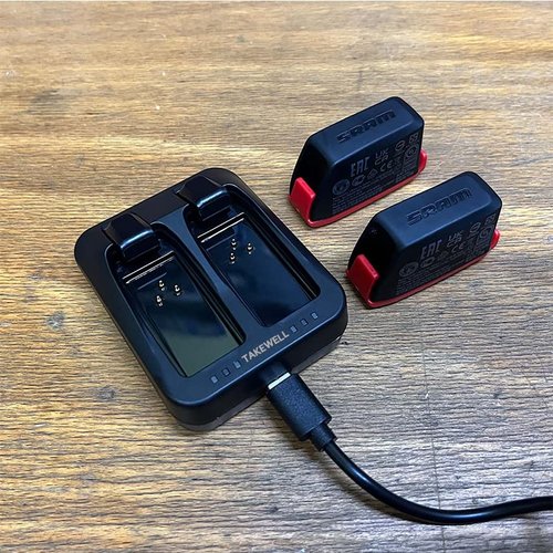 Dual-Port Charger for SRAM AXS/eTap Red Force Rival GX Eagle Battery, Both Batteries can be Quickly Charged at The Same Time, The Unit Came with USB C