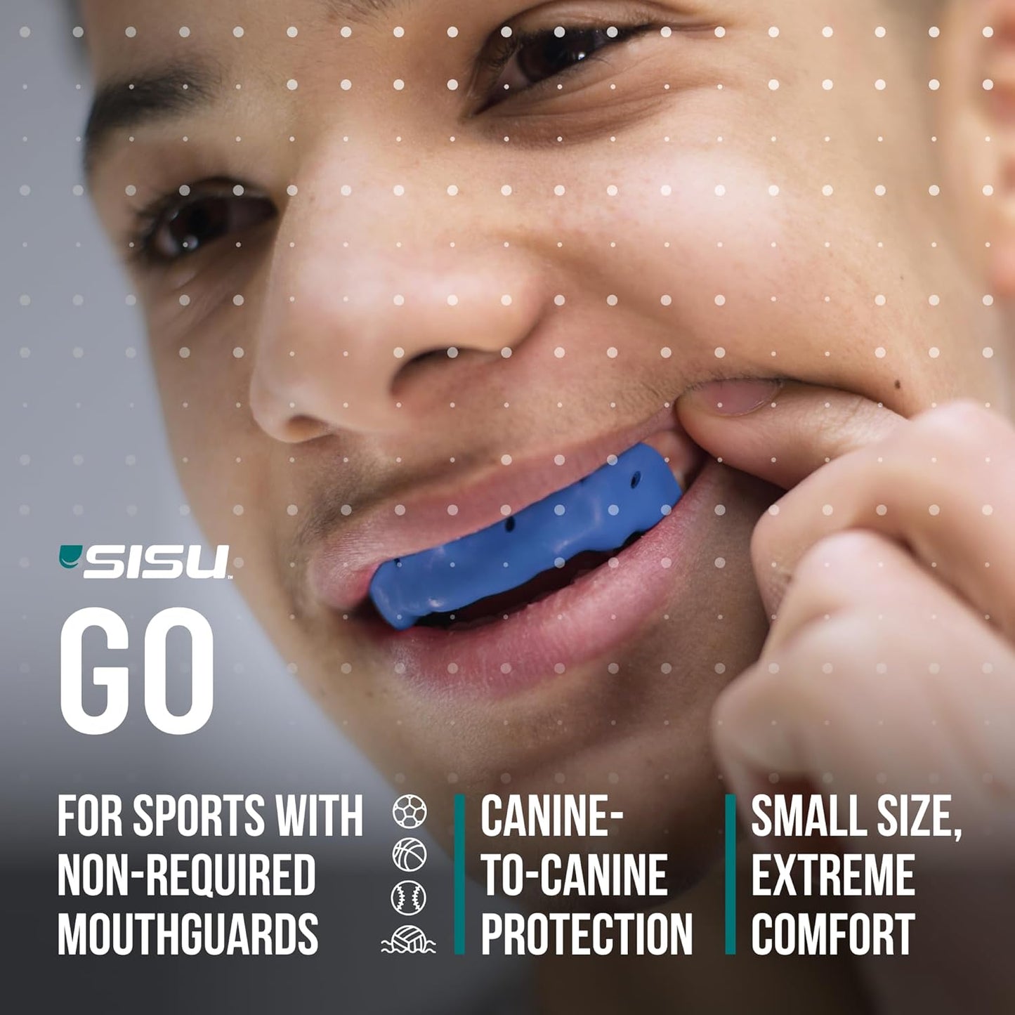 SISU Go Mouthguard - Low-Profile Snow White Tooth Protection for Sports | Remoldable & Breathable