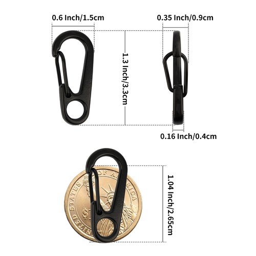 SWATOM Small Mini Carabiner Clip Tiny Spring Snap Hook Keychains Micro Carabiners for Paracord EDC Alloy Key Rings Outdoor Hiking Fishing Camping Backpack Accessories