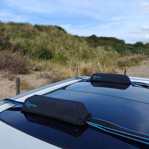 Hang 11 Surfboard Roof Rack - Soft Padded Surfboard Rack for Car, No-Scratch Buckles, Fits Most Vehicles Without Crossbars, Extra-Wide 1.5” Straps, Carries up to 3 Boards (Single / 3 Boards)