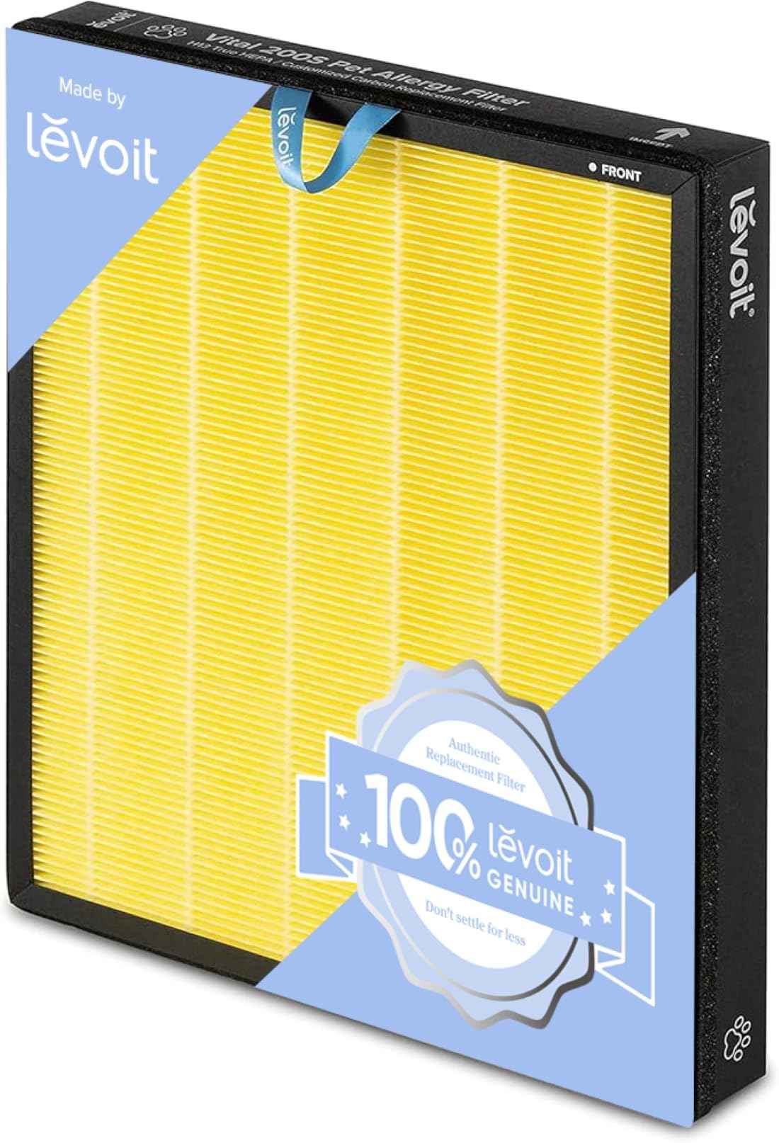 LEVOIT Genuine Vital 200S-P Air Purifier Pet Allergy Replacement Filter, Supports HEPA Sleep Mode, High-Efficiency Activated Carbon for Removal of Allergens, Pollen, Vital 200S-RF-PA, 1 Pack, Yellow
