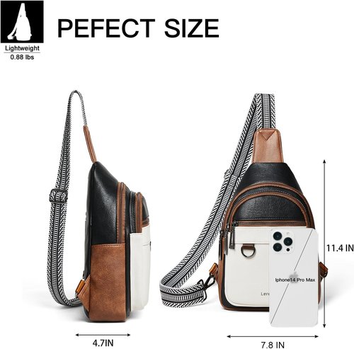 Leresas Sling Bag - 7L Vegan Leather Crossbody Backpack | Anti-Theft Travel Purse for Men & Women