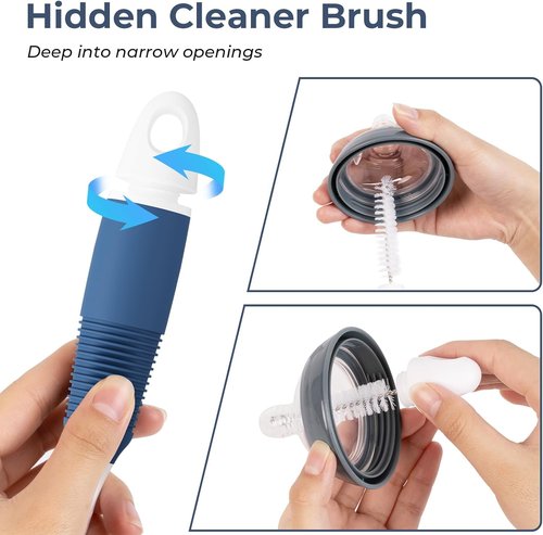 Amazer Bottle Brush Cleaner - Long Flexible Handle for Water Bottles & Tumblers | 2 Pack