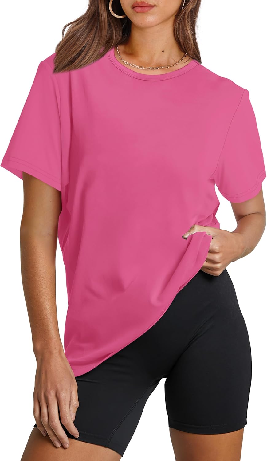 OFEEFAN Women's Workout Top - UPF 50+ Quick Dry Breathable Tee for Yoga, Running & Hiking