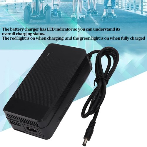 RiToEasysports Electric Scooter Battery Charger, 42V 3A Power Supply Adapter lectric Scooter Lithium Battery Charger Power Adapter with LED Indicator Compatible with Most Types of Electric (US