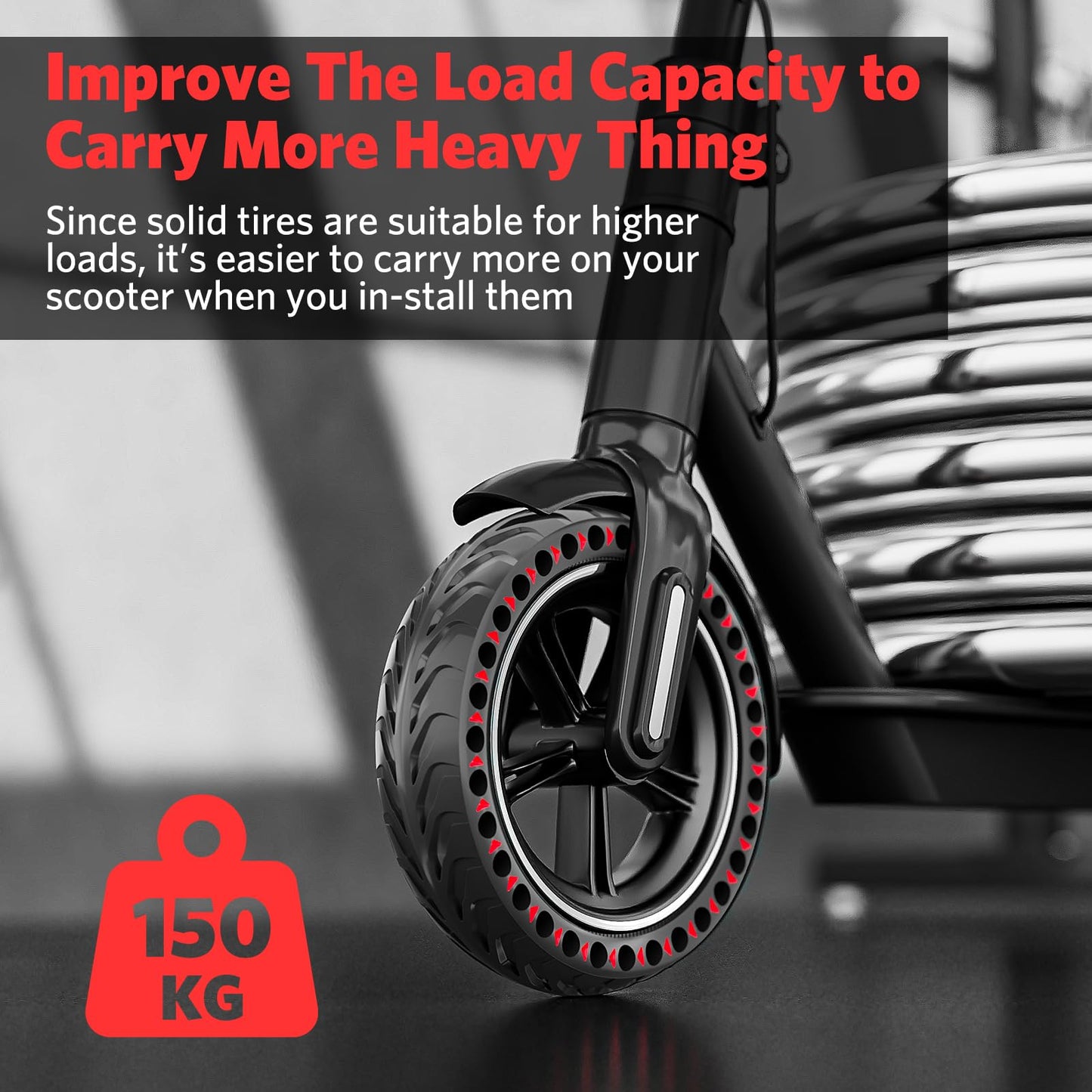 Cooryda Solid Tire for Xiaomi m365 Electric Scooter Mijia m365 pro/gotrax gxl V2/XR, 8.5 inches Electric Scooter Wheels 8 1/2''Honeycomb Solid Tires