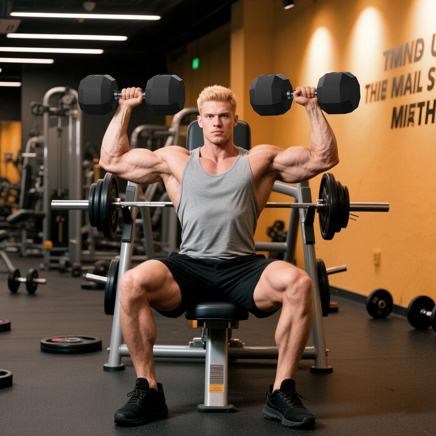 Rubber Coated Hex Dumbbell Weight Set, Multiple Sizes Exercise & Fitness Dumbbells,100LB Set or 110LB Set, 35-50 Lbs Pairs, Hand Weight for Muscle Toning, Strength Building & Full Body Workout