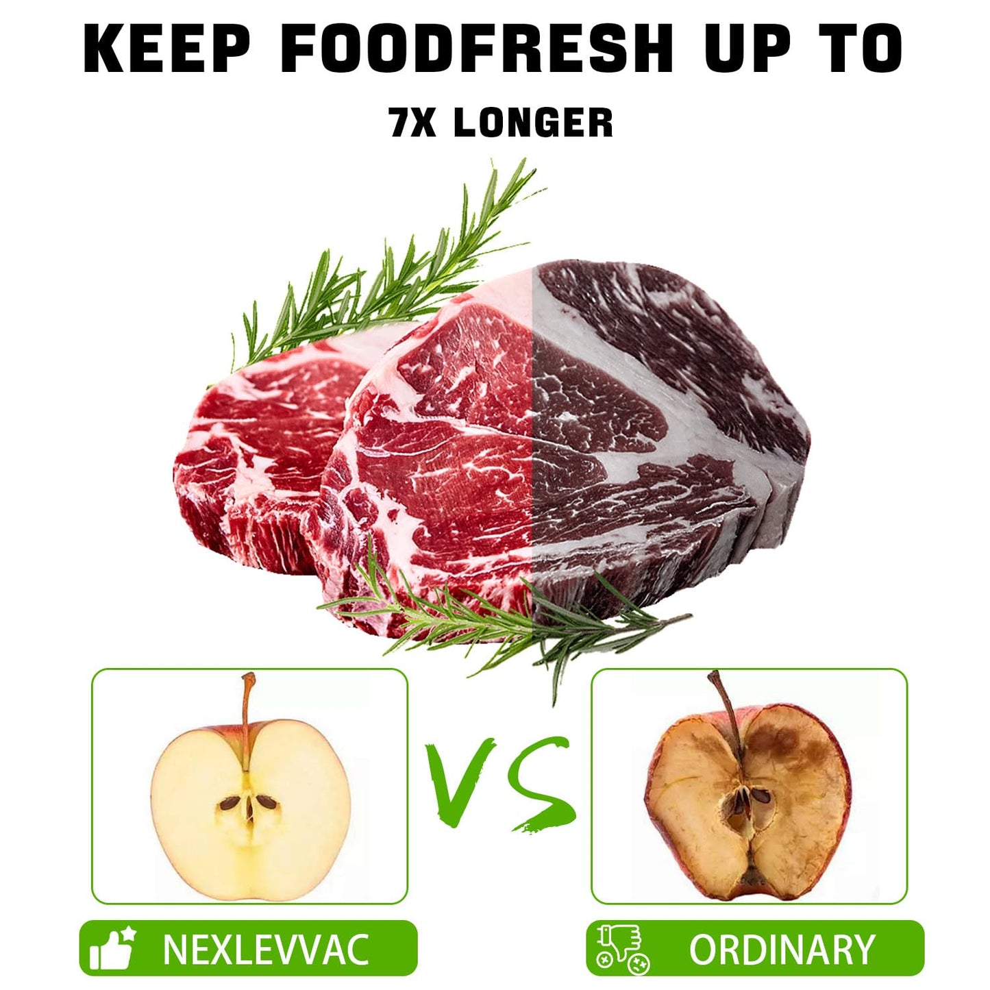 NexLevVac 100 Quart Vacuum Sealer Bags - 8x12 Inch, Heavy Duty Commercial Grade for Food Saver, Seal a Meal, Sous Vide, Meal Prep, Freezer Storage