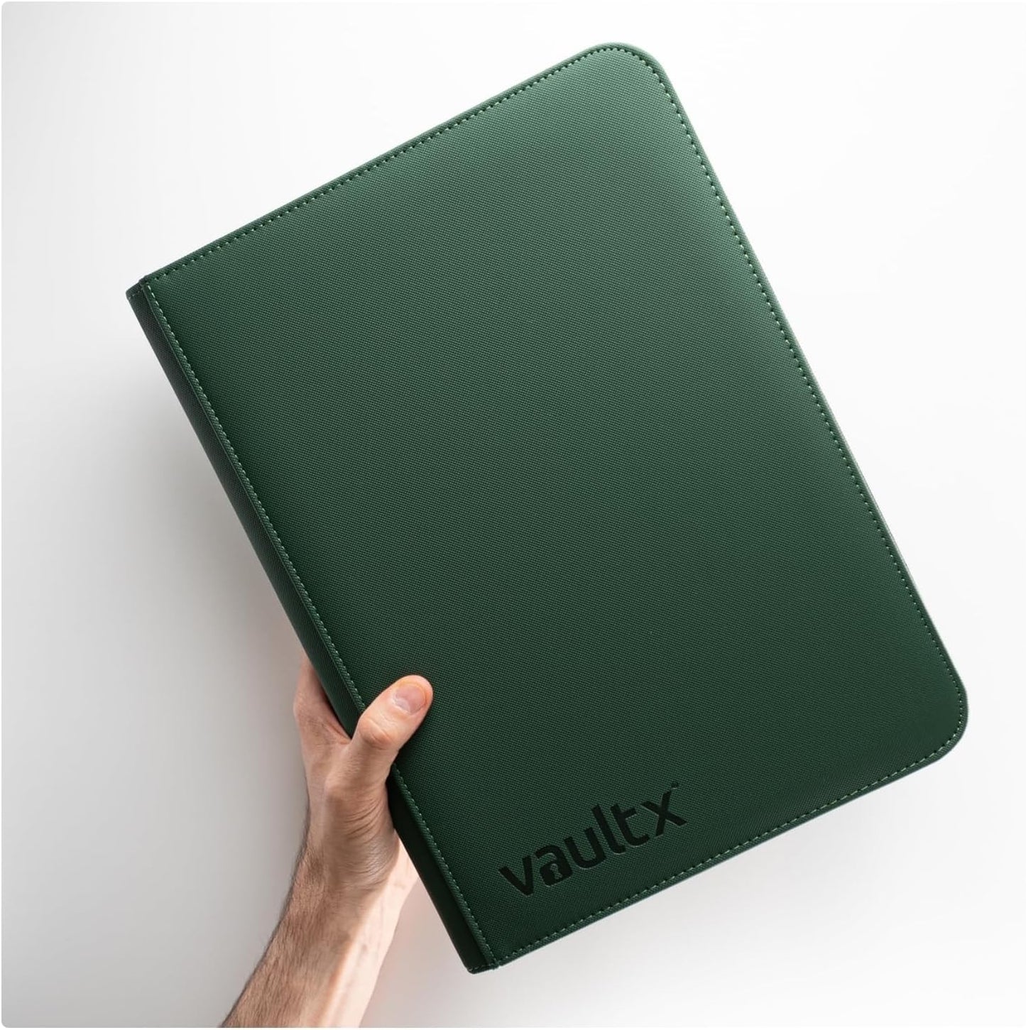 Vault X 9 Pocket Trading Card Zip Binder - Premium Exo-Tec Material, Holds 360 Cards, Green