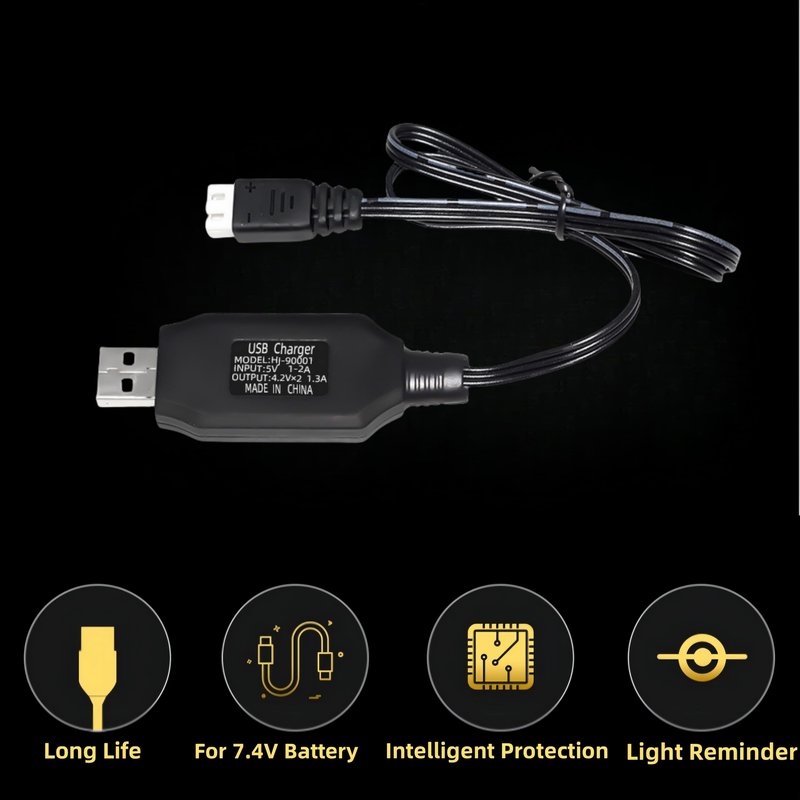 Itexkun Airsoft Lipo Battery 7.4V 1200mAh 30C T Plug Rechargeable High Discharge Rate Lipo Battery with Charger for Airsoft Model Guns