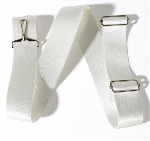 Heavy Duty Premium Tennis Net Center Strap Standard Nylon Net Adjuster with Metal Hook for Court Tennis Net Center Belt, White