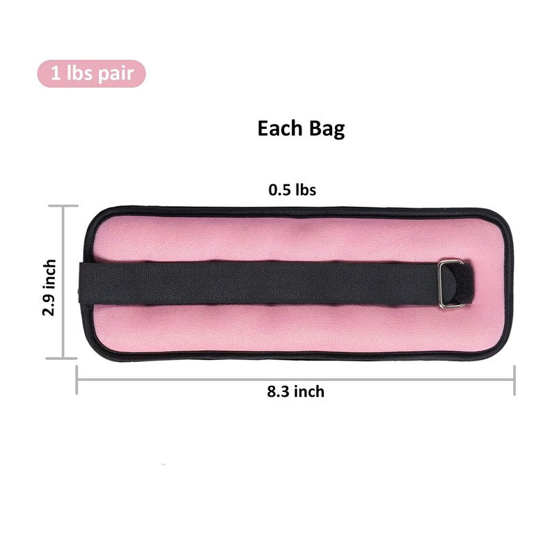 Vaupan Ankle/Wrist Weights, Small Leg Arm Hand Cuff Weights for Women Kids, Exercise Equipment with Adjustable Straps for Fitness Gym Dancing Walking Jogging Gymnastics Aerobics (1 Pair)