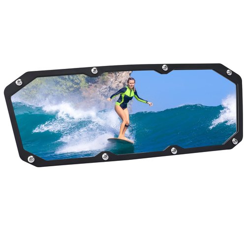 Amarine Made Boat Mirror, 10.6''x3.9'' 360 Adjustable and Rotatable Universal Marine Mirror for Water Sports