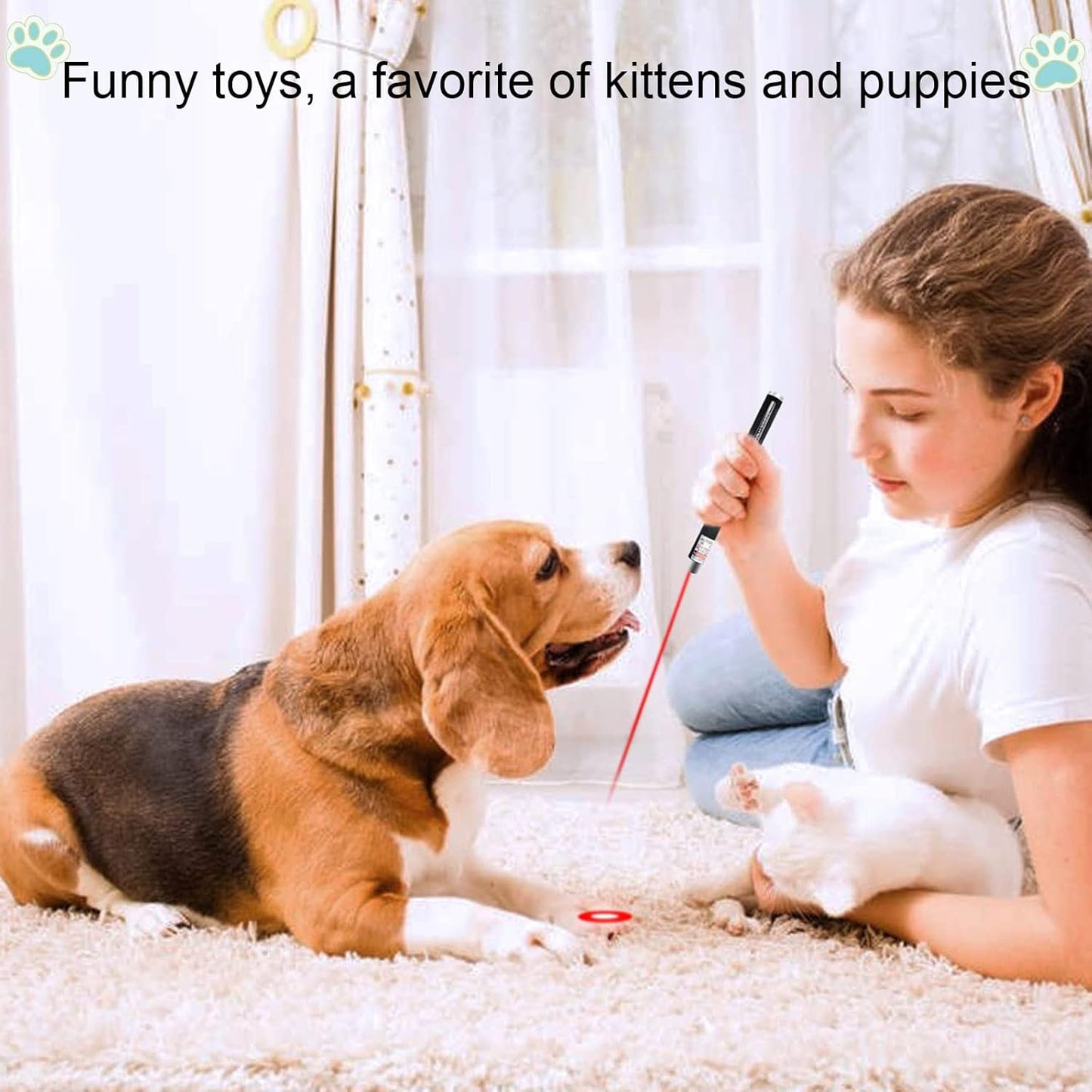 XIMIBI Laser Pointer for Cats & Dogs - 3 Pack Indoor Training Toys for Kittens & Pets