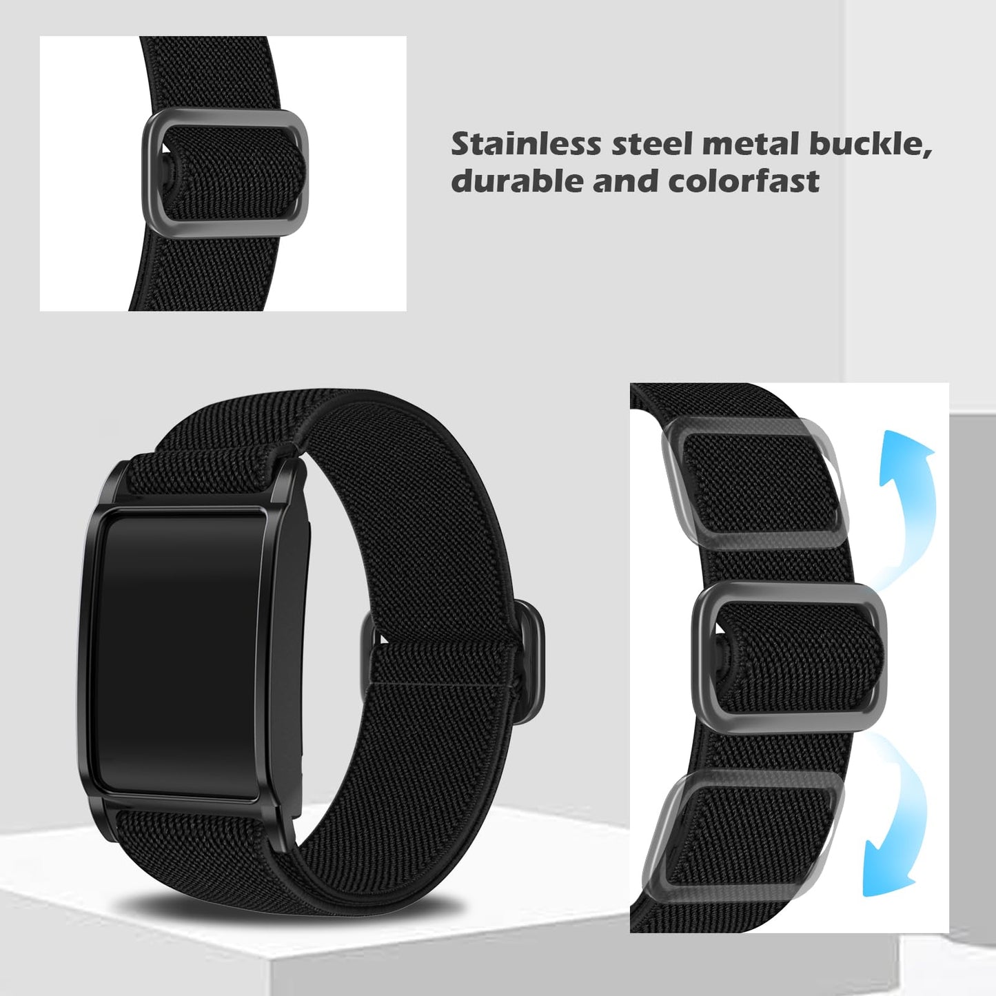 Anpzband Nylon-Strap Compatible-With Whoop-4.0 Band - Adjustable- Breathable Replaceable Wristband, Stretchy Sports Bands for Men Women, 24cm Wristband for Hiking/Running/Outdoor