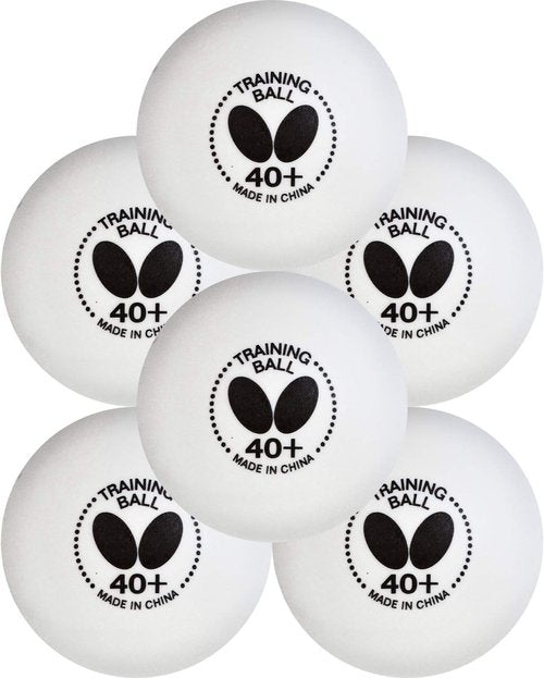 Butterfly 40+ Training Balls - High-Quality White Training Balls | Pack of 6 or 120, Comparable to Three-Star Quality