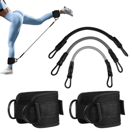 Kisangel Ankle Resistance Bands with Cuffs for Leg Workout Adjustable Ankle Straps for Hip Training and Stability Leg Exercise Bands Resistance for Home Gym Fitness
