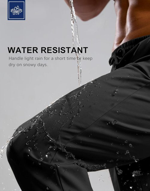 G Gradual Men's Fleece Joggers - Water Resistant Athletic Pants with Zipper Pockets | Winter Warm Gym Wear