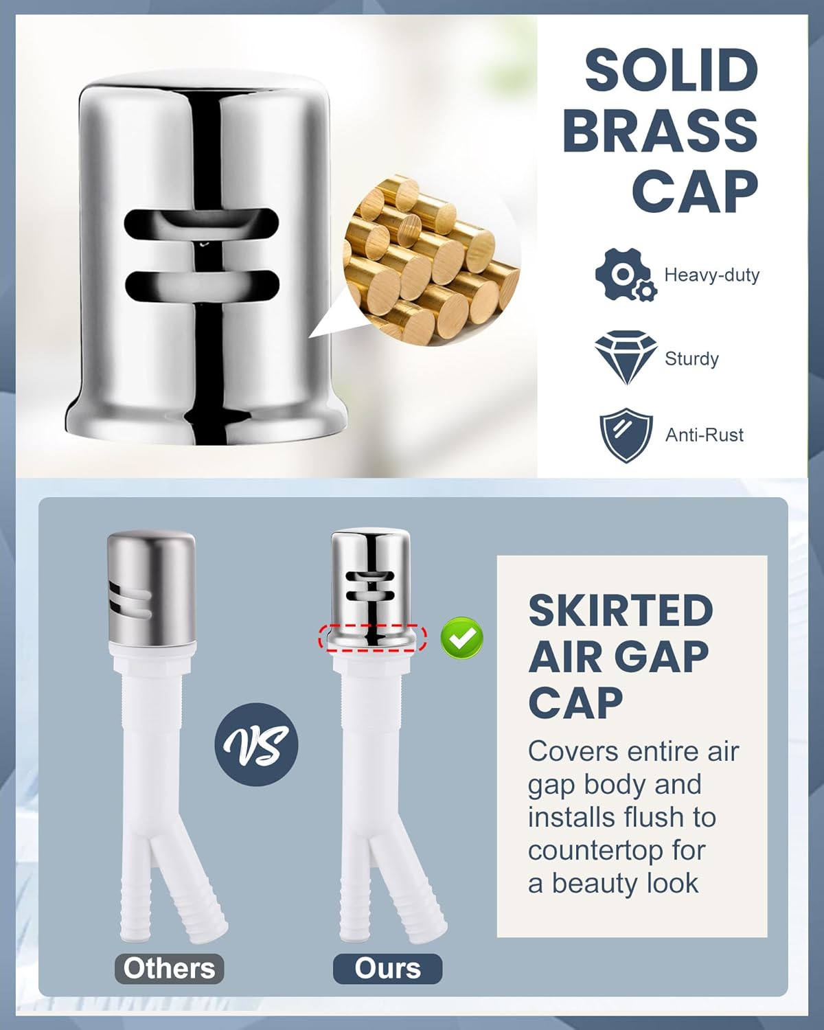 Stainless Steel Kitchen Faucet Combo with Water Filter - Brushed Nickel Sink Faucet for RO Systems