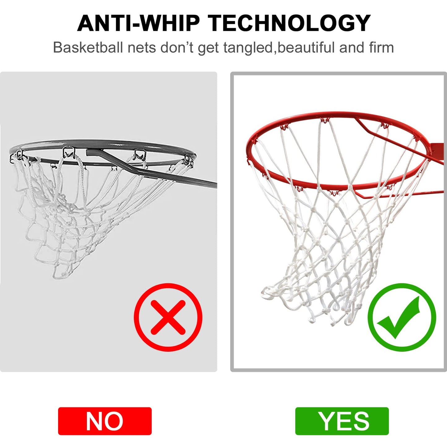 LAO XUE Basketball Net Outdoor,12 Loops Heavy Duty Replacement Net
