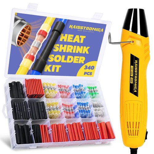 Haisstronica 340 PCS All-In-One Electrical Connector Set - Solder Seal Wire Connectors & Heat Shrink Tubing