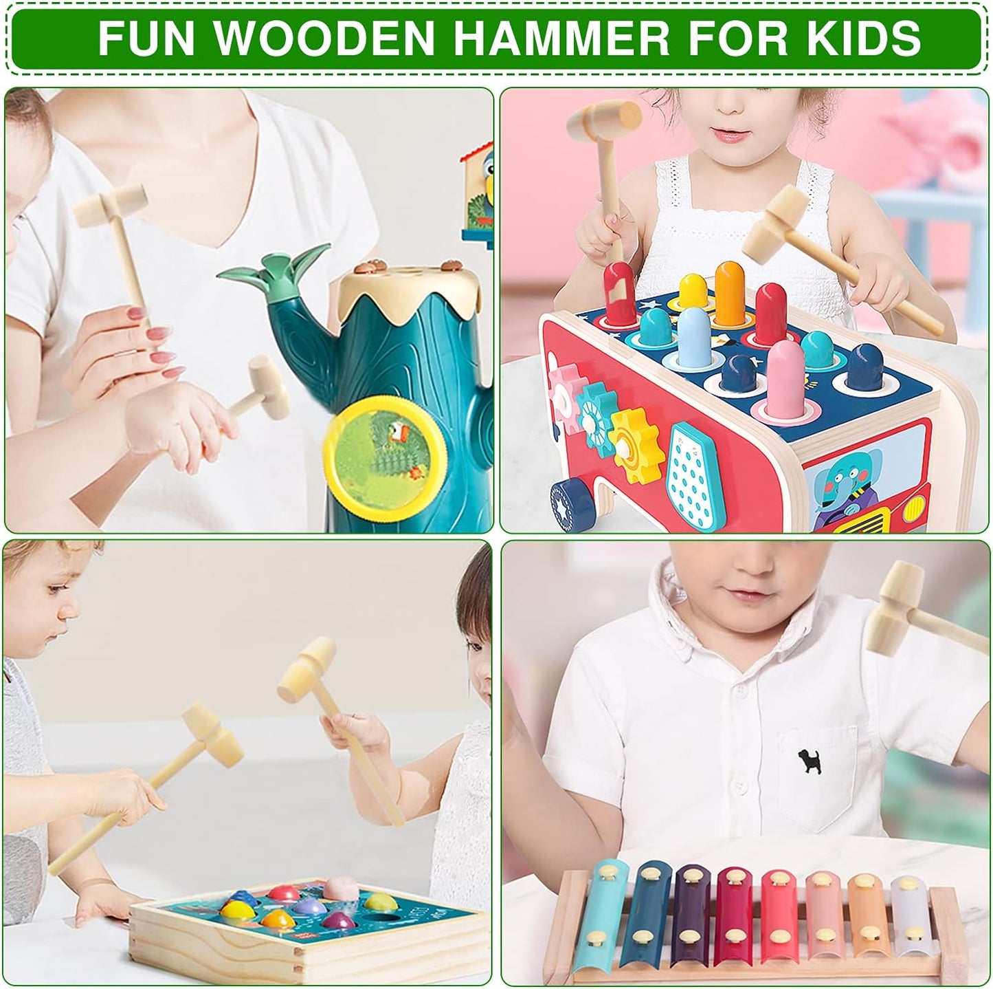Skiennix Wooden Hammers - Mini Mallet for Breakable Heart & Bear Molds | 75 Pieces