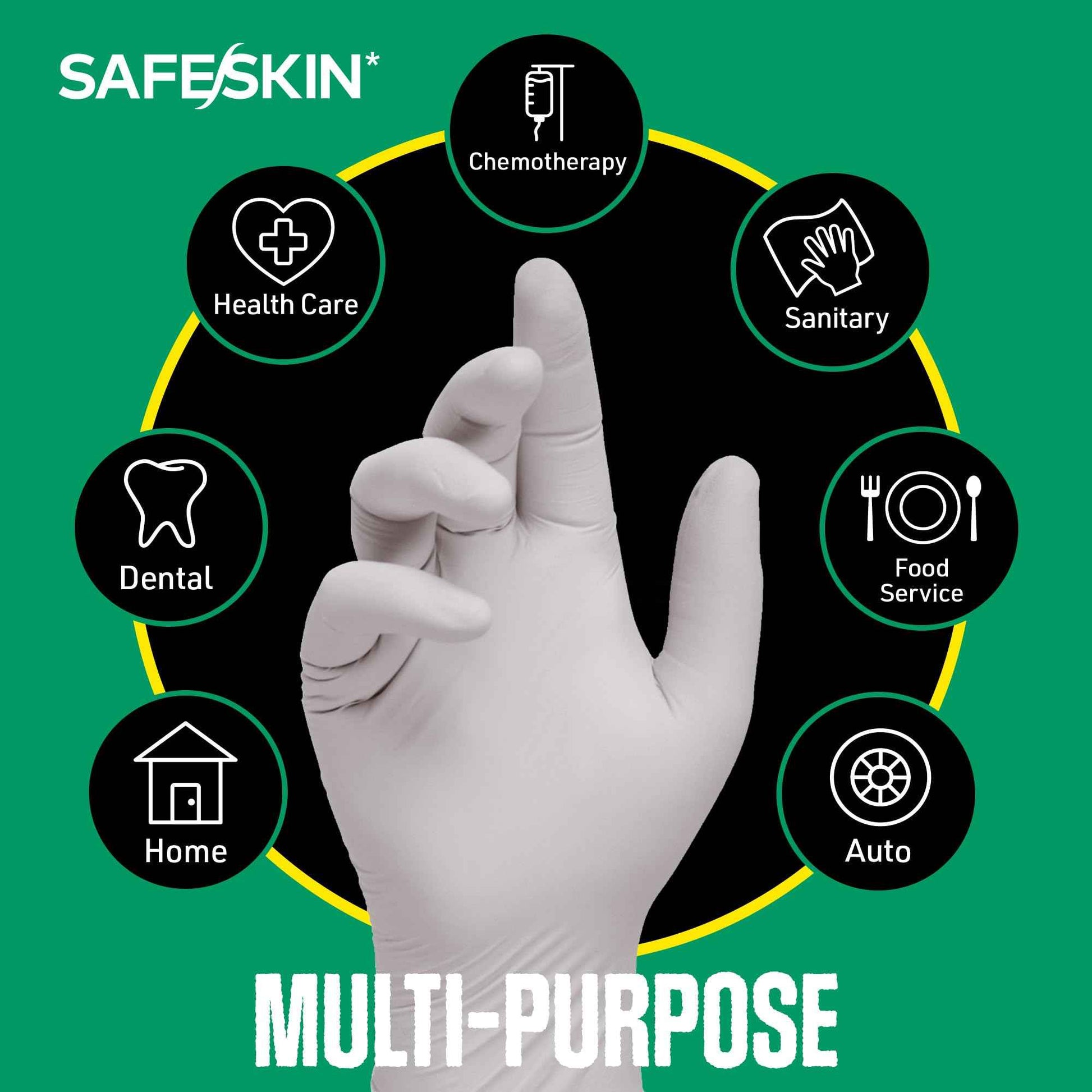 SAFESKIN Nitrile Exam Gloves - Disposable Powder Free Nitrile Gloves for Medical, Dental, Chemotherapy, Cleaning, Cooking, Food Prep, Auto - 3.5 mil Box 200, Size Medium