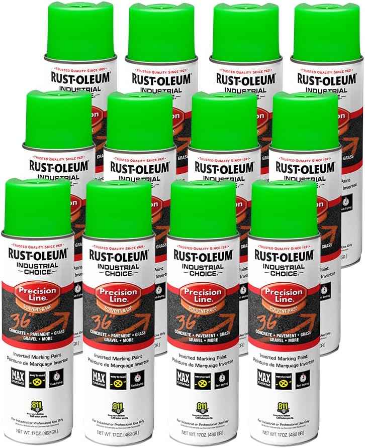 Fluorescent Orange Marking Spray Paint - Rust-Oleum 12 Pack, 17 Oz Inverted Solvent-Based
