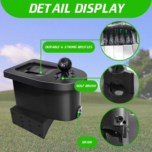 Shu-Ran Golf Cart Ball Washer and Club Cleaner Kit for EZGO, Club Car, Yamaha, Advanced EV, Star EV, Universal & Detachable