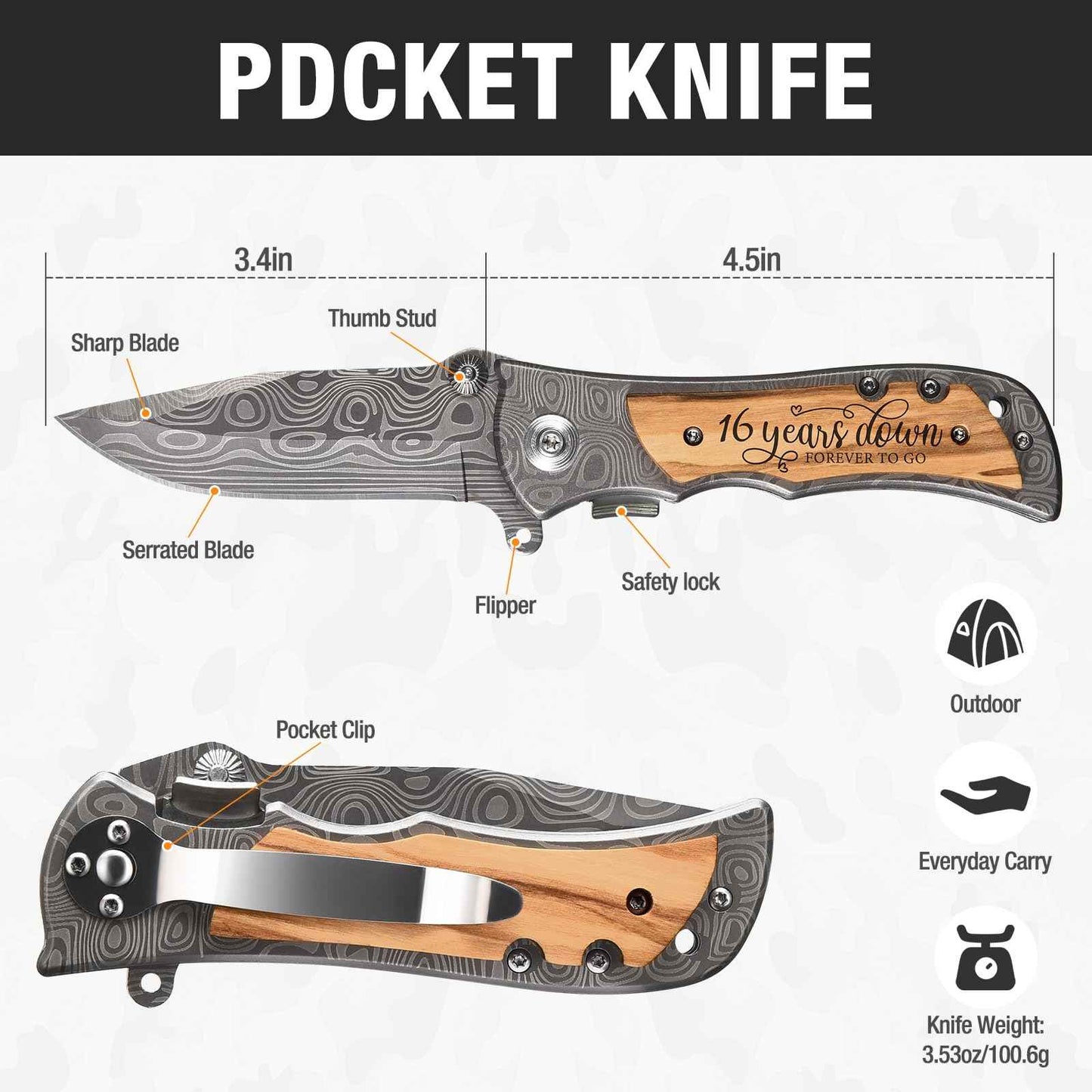 GiveGreatGift 16th Gifts Wax Wedding Anniversary for Men 16 years Marriage Keepsake for Him Husband