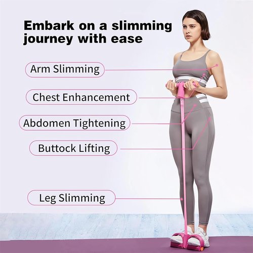 21 Fitness Resistance Bands - 4 Tube Pedal Ankle Puller for Effective Leg Stretching | 2023 Sit-Up Exercise Equipment