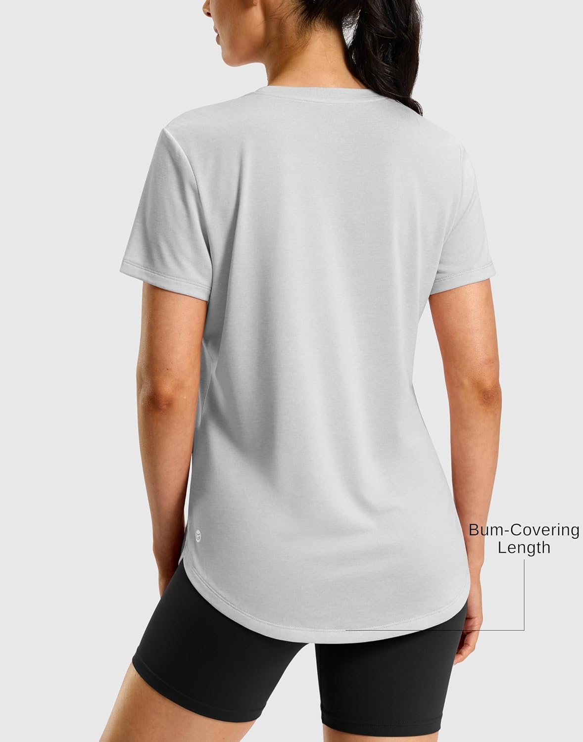 Skiennix Women's Workout Shirt - Lightweight Short Sleeve Dry Fit for Hiking & Running | Bum-Covering Length