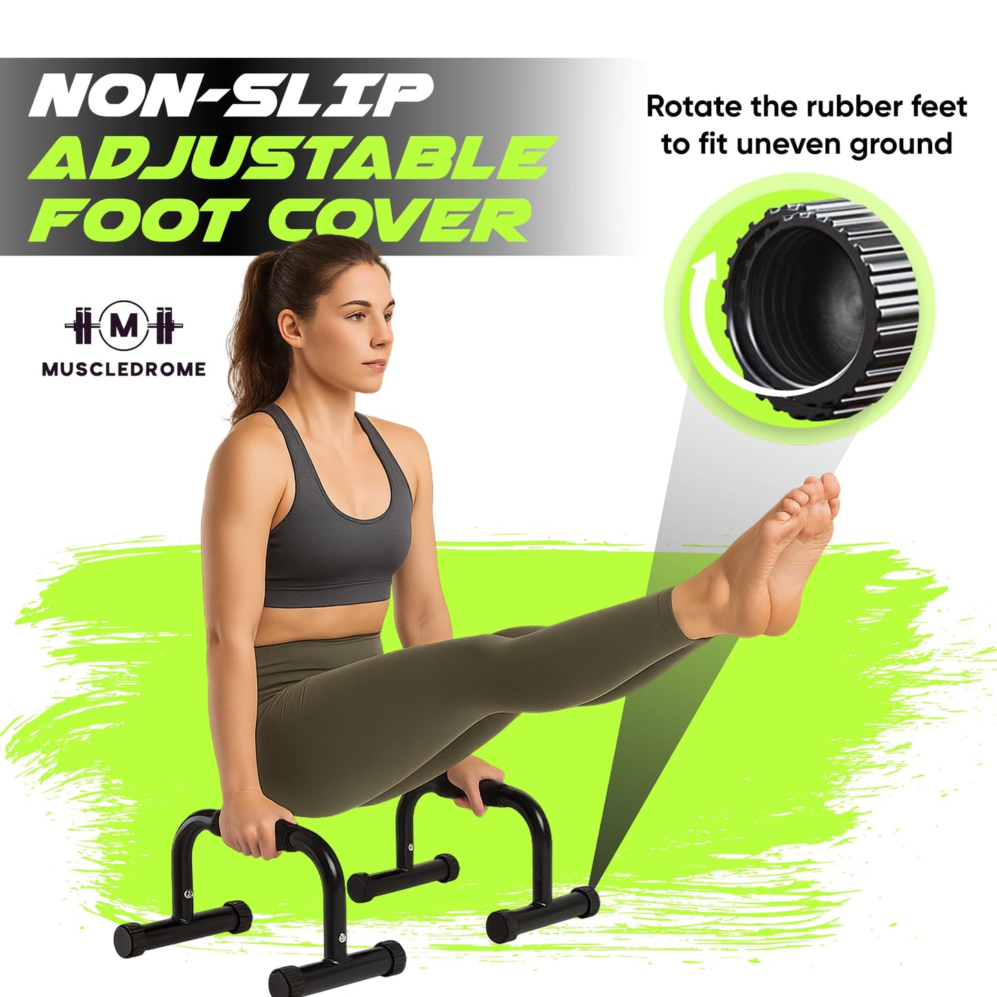 MUSCLEDROME Calisthenics Bars,Push Up Bar for strength traning, Parallettes Bars & Dip Bars, Calisthenic, Push Up Handle for Workouts, Calisthenics Equipment ﻿for home