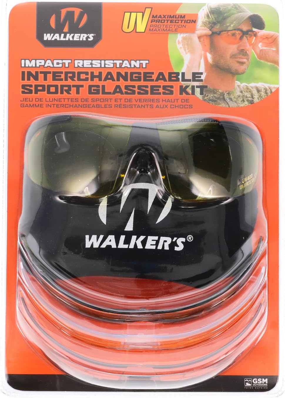 Walker’s Sport Glasses - Durable Outdoor Eyewear with 4 Interchangeable Lenses