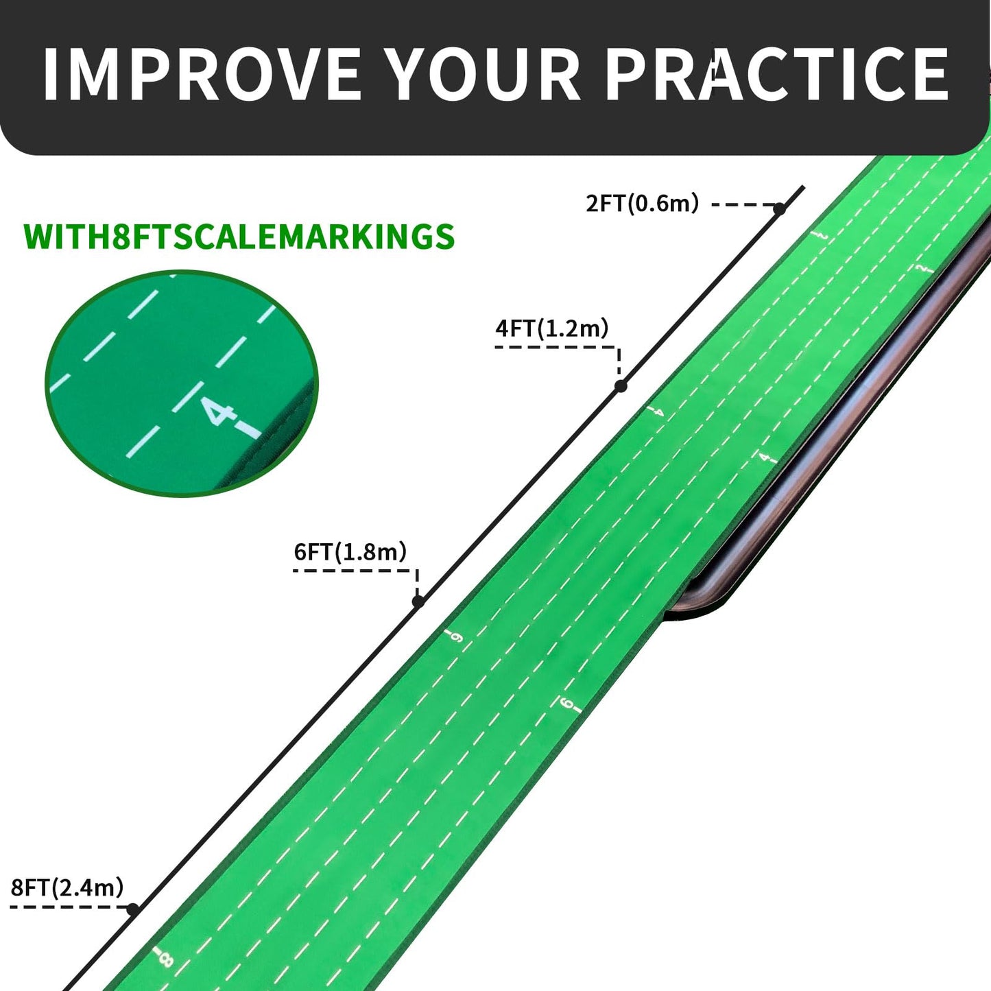 Crestgolf Golf Putting Mat, Automatic Ball Return with 4 Flipping Tracks & 2-Player Mode, Professional Non-Slip Practice Putting Green Mat for Indoor Golf Training, Improve Putting Skills