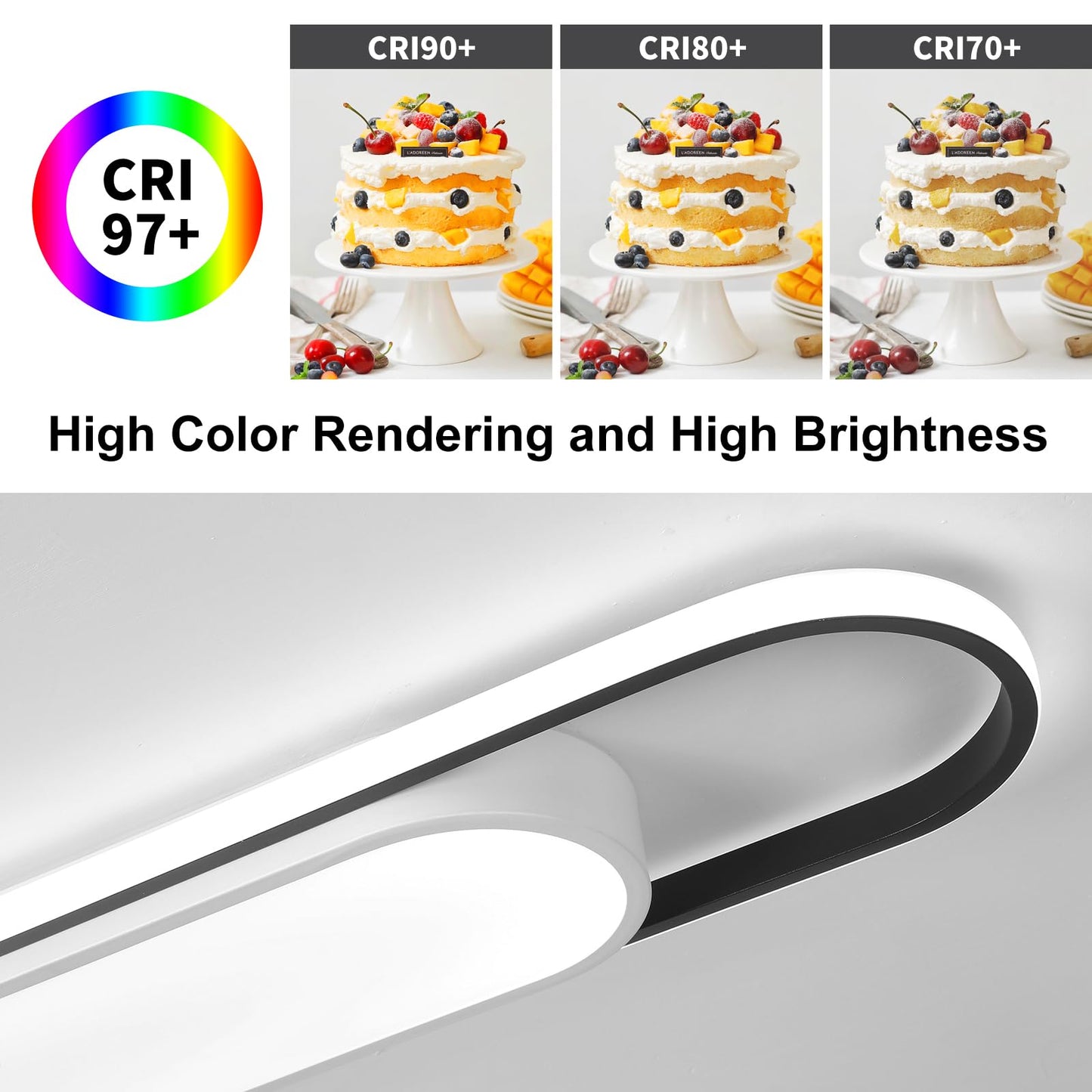 Naroume 4Ft Modern Hallway Ceiling Lights, 6500K Acrylic Linear Ceiling Lamp,65W Metal LED Ceiling Light Fixture,Kitchen Dining Living Room Laundry, Garage Cloakroom Lighting (48Inch)