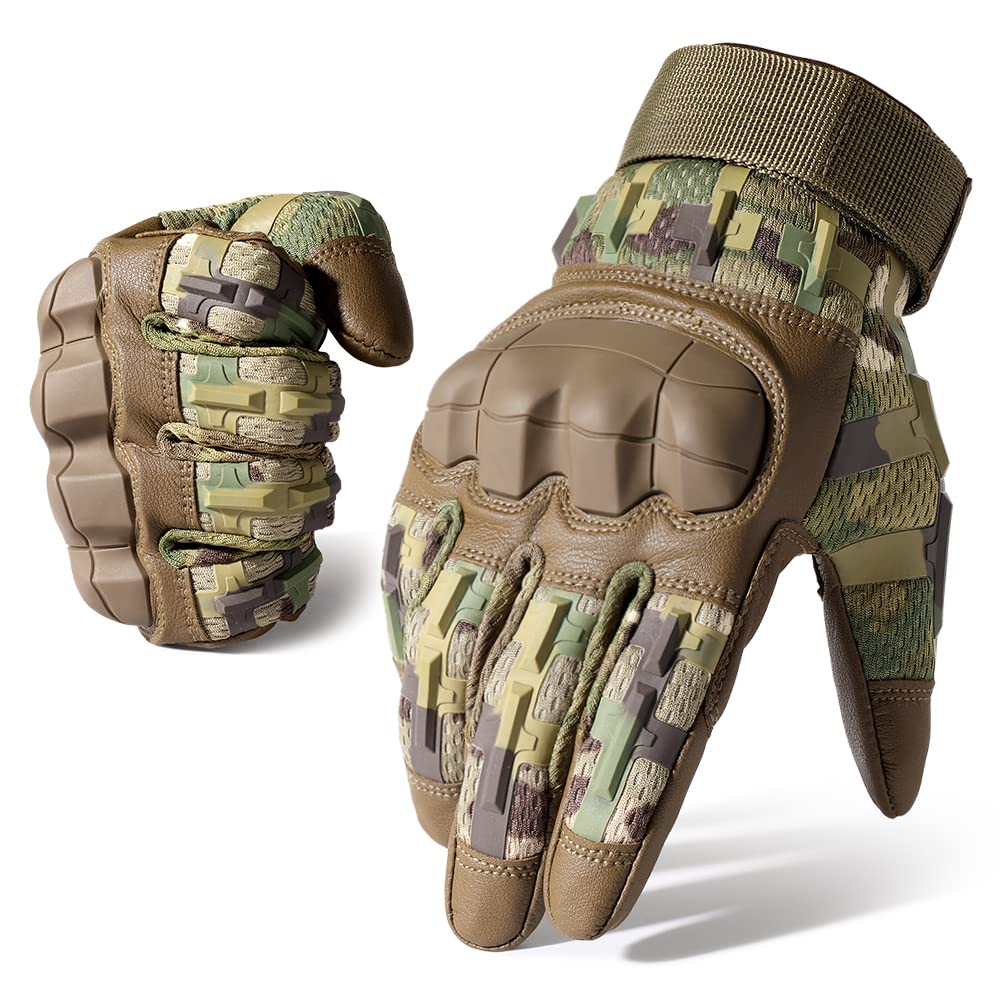 AXBXCX Tactical Gloves for Men Touch Screen Motorcycle Airsoft Paintball Motorbike Outdoor Full Finger Gloves Camouflage L