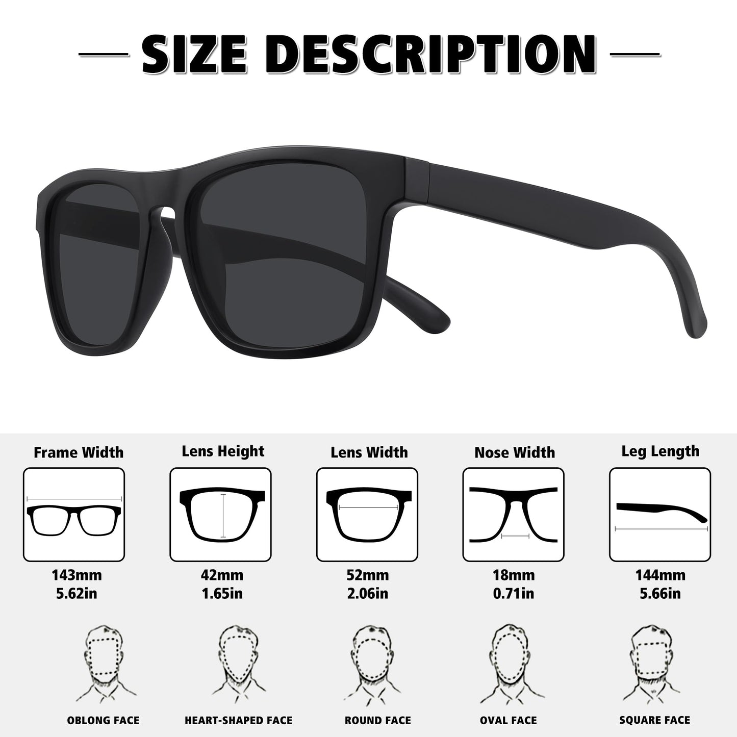 MEETSUN Polarized Sunglasses for Men Women Square Driving Sports Shade
