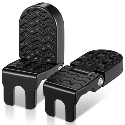 Afcabakila 2Pcs Bicycle Pegs, Aluminum Alloy Foot Pegs for E-Bike & Mountain Bike, 4.3 x 1.8 Inch Non-Slip Passenger Peg for Road Bike & BMX Accessories, Folding Rear Pedals, Durable, Space-Saving