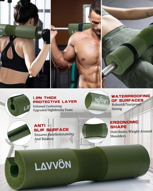 7Pcs Barbell Pad Set - Foam Weight Lifting Cushion for Hip Thrust & Squats | Includes Ankle Straps & Resistance Bands