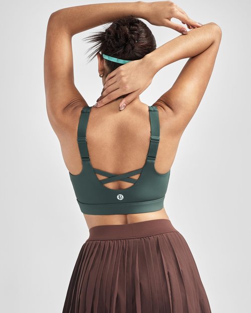 RUNNING GIRL Sports Bras for Women High Support, Adjustable Straps High Impact Sports Bras with Sewn in Pads Workout Bra(3167 Sage Green L)