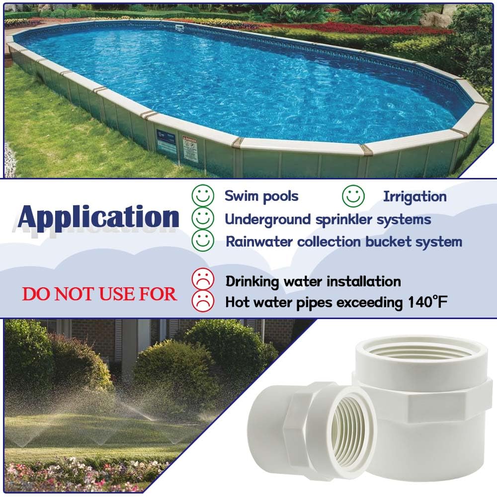 HayEastdor 6PCS 1 Inch PVC Coupling Fittings White Slip to Female Thread PVC Pipe Fitting Adapter Connector for Schedule 40 HE061-1