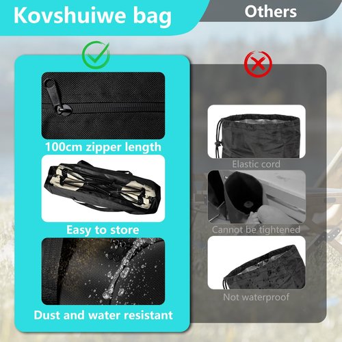 Kovshuiwe 48-Inch Camping Chair Storage Bag, Large Folding Chair Carry Bag Nylon Storage Tent Bag with Handle Strap for Travel Outdoor Camping Sports-48x11x11inch（Bag only）